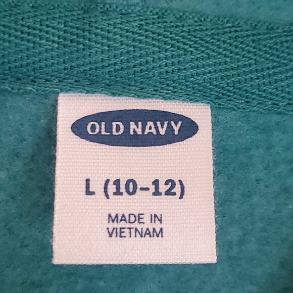 Old Navy Girls Teal Soft Fleece Hoodie - Size L (10 - 12) - Picture 5 of 6